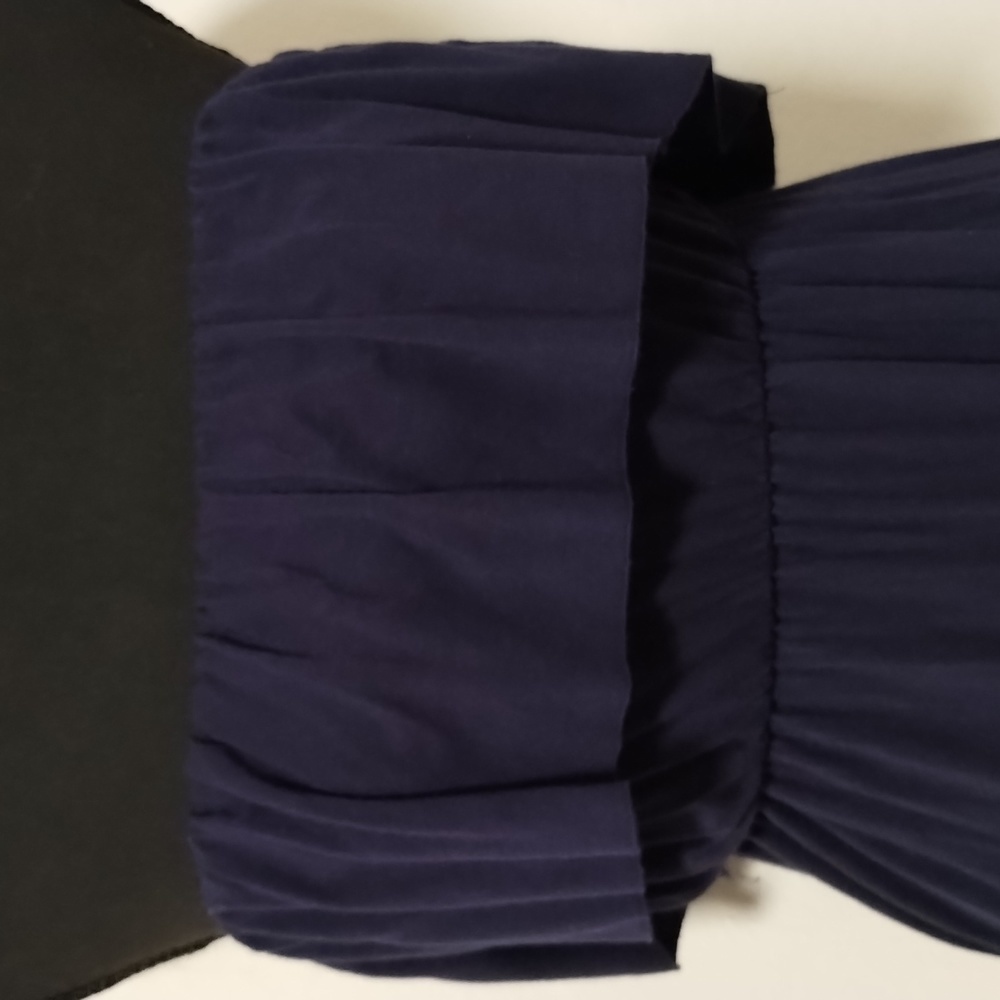 🙋Trendyland blue strapless maxi dress with ruffle elastic overlay Sz XS